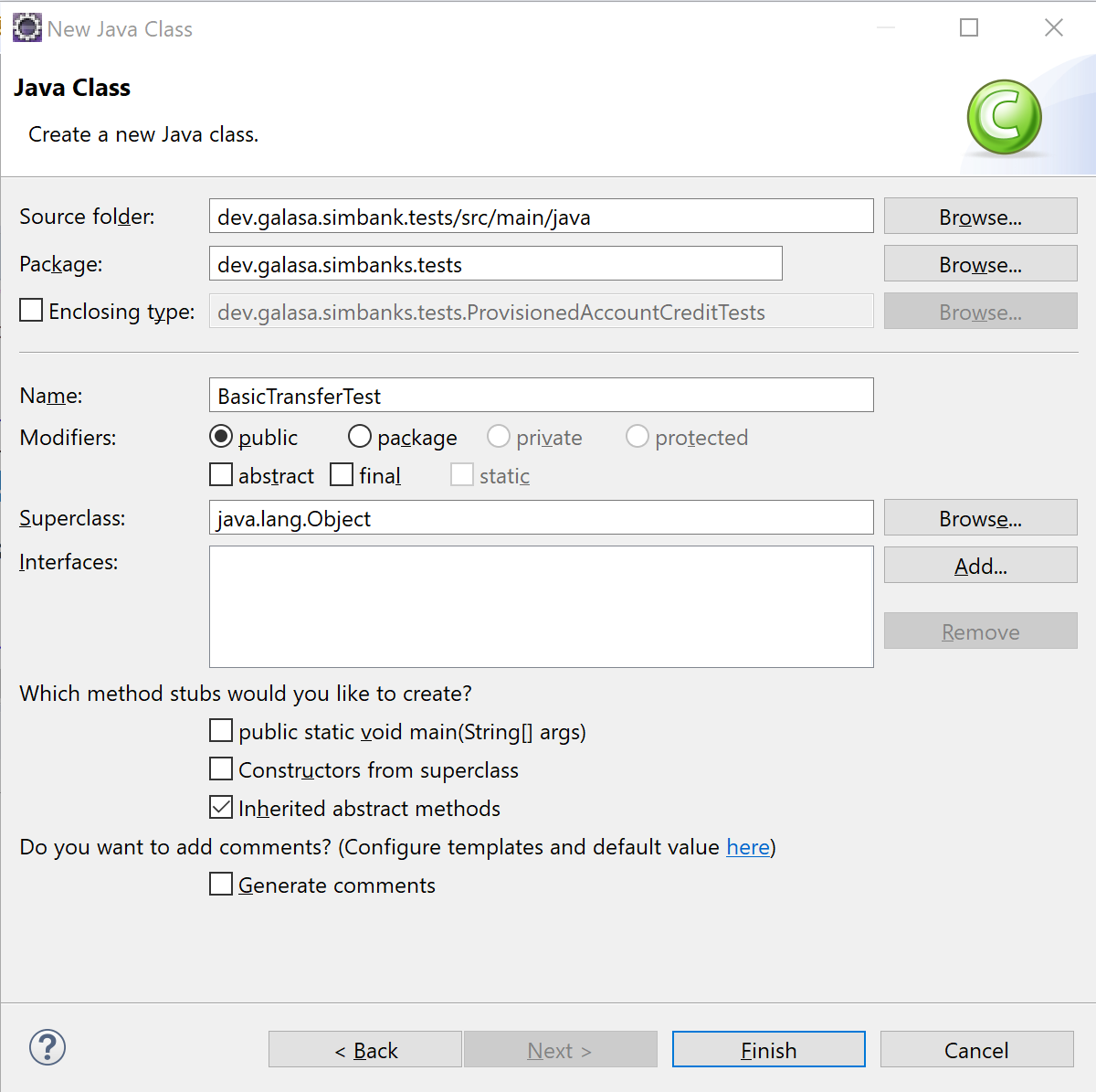New Java Class