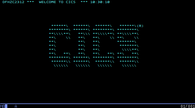 CICS home screen